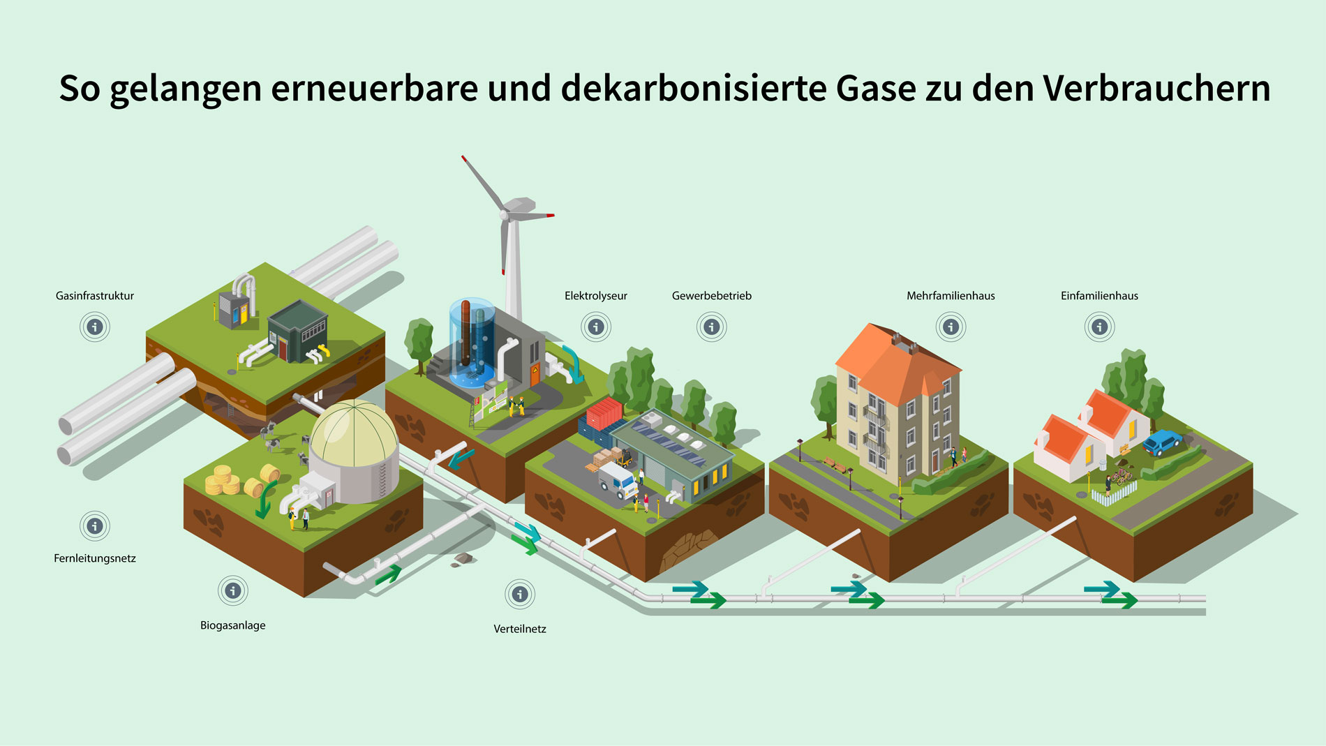 Verteilnetz erneuerbare und dekarbonisierte Gase